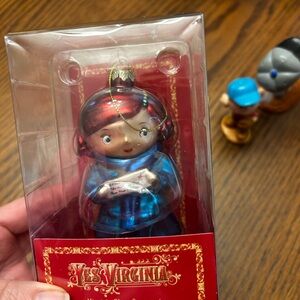 Yes Virginia Ornament with Blue and Red Accents